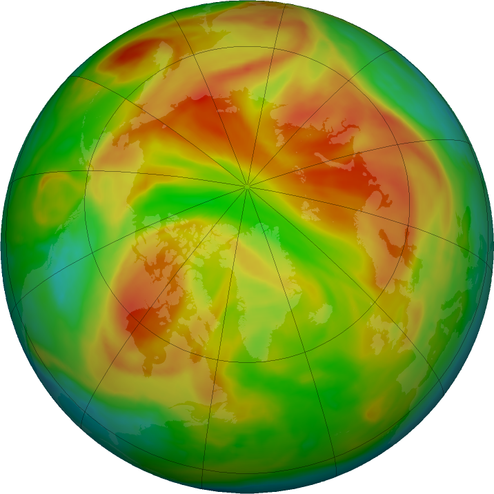 Arctic ozone map for 29 April 2021
